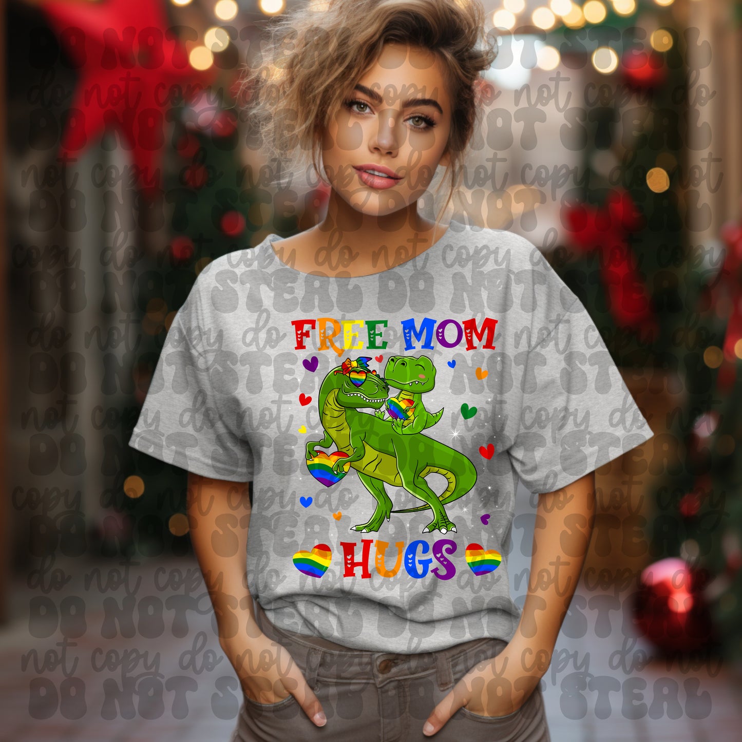 Free Mom Hugs Dino