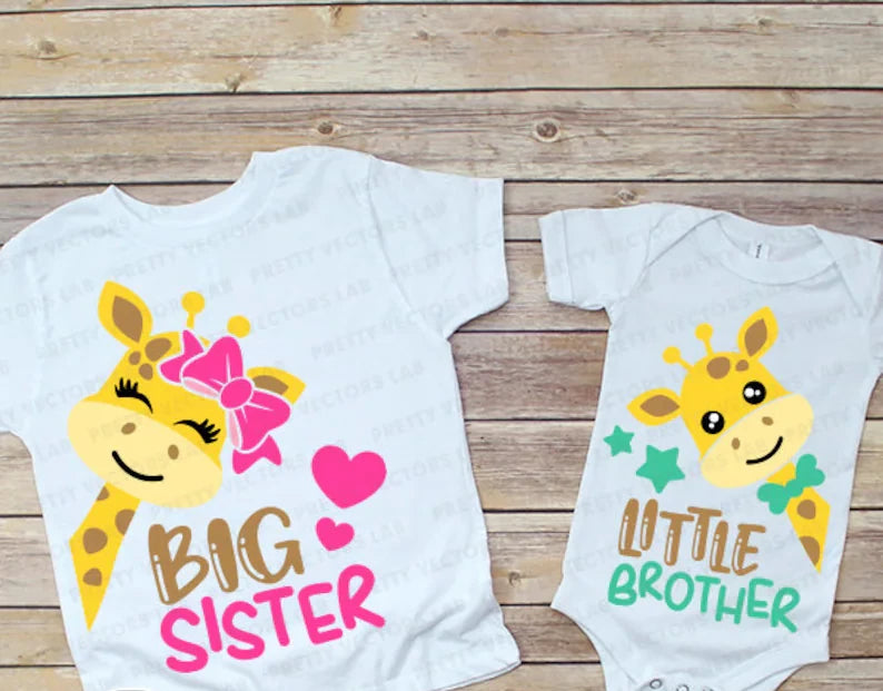 Giraffe Sibling Tshirt