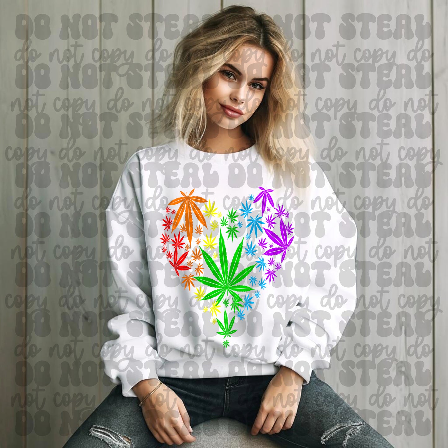 Rainbow Weed Heart